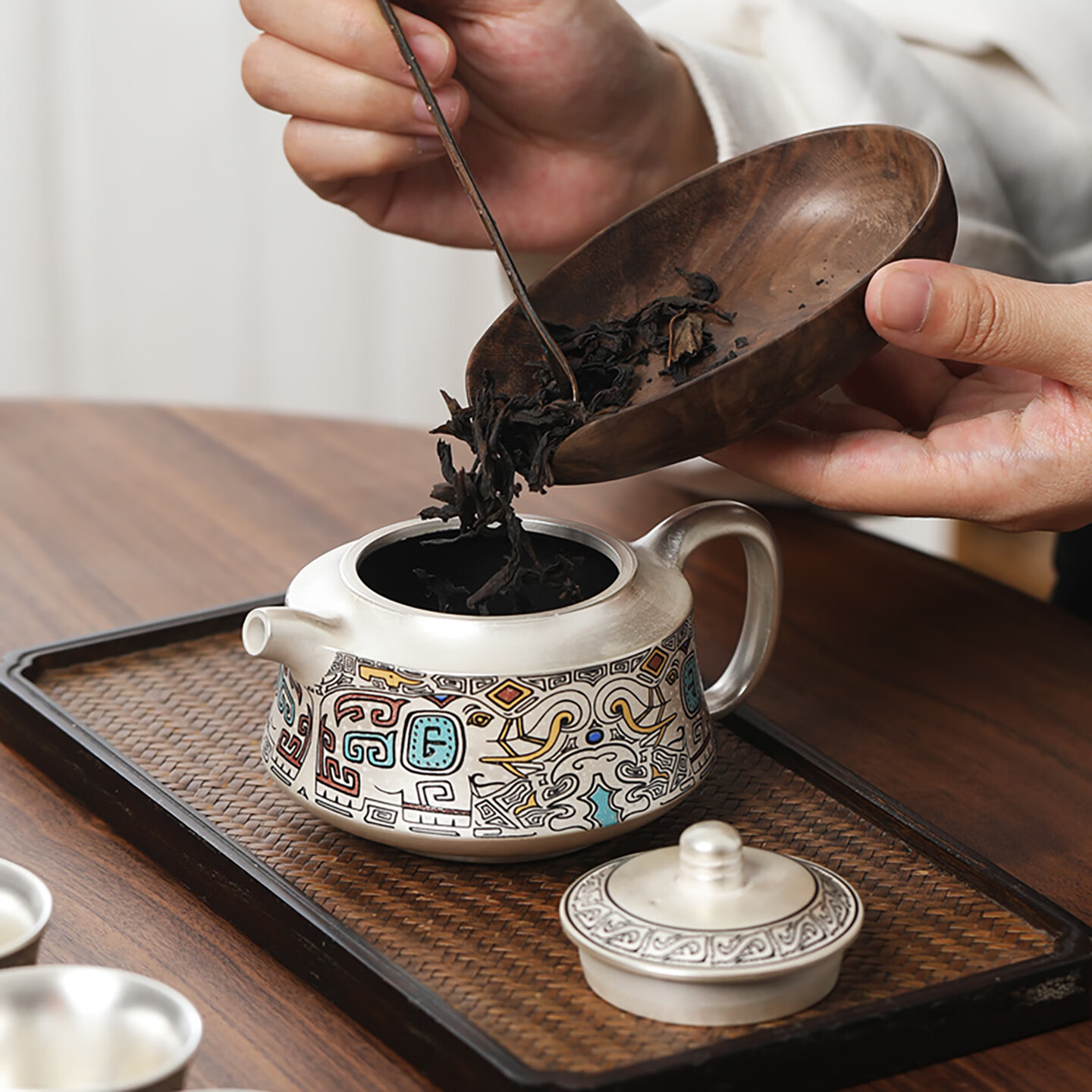 上新了文创 故宫银壶高档礼盒套装 鎏银足银茶壶茶具送长辈领导生日礼物 一壶四杯