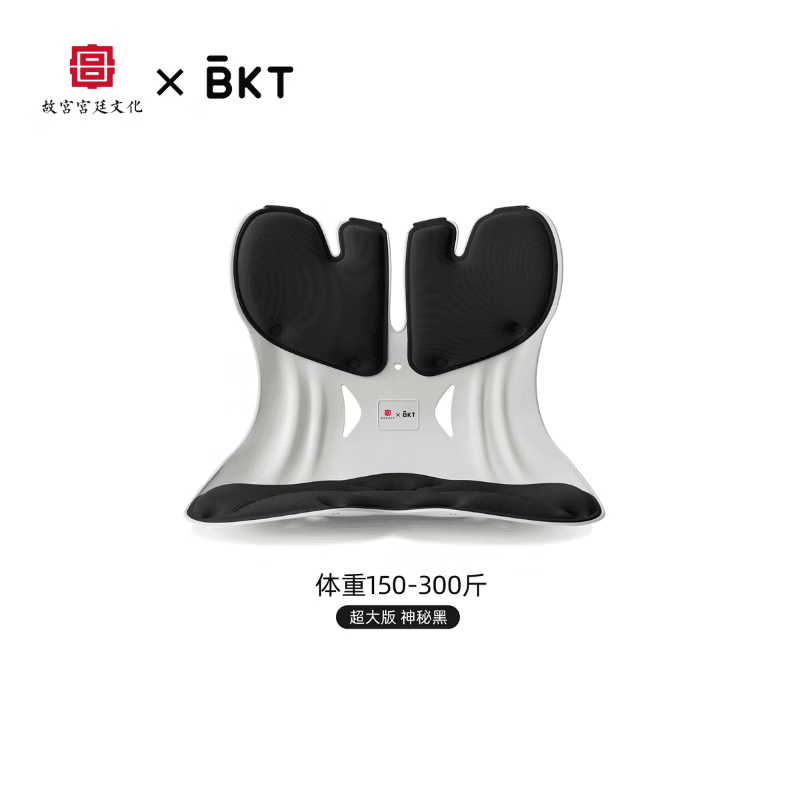 BKT【超大】护腰坐垫人体工学椅腰靠靠背护腰椅子坐垫座椅垫沙发坐垫 超大版气质灰+座套垫(150斤以上适用)