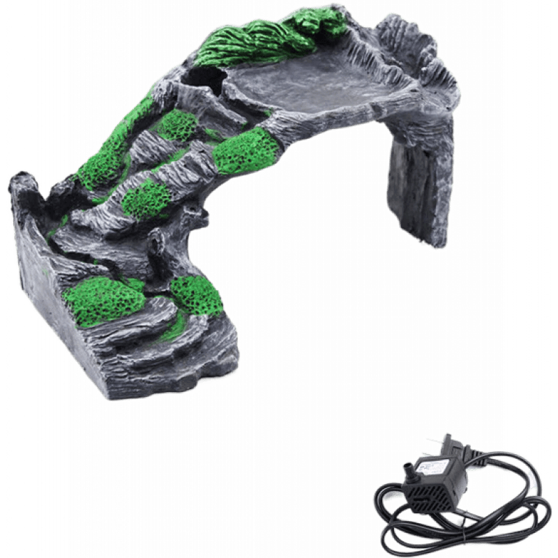 爬將軍烏龜曬臺爬臺龜缸造景高水位浮島爬坡巴西龜曬背臺洞屋躲避曬龜臺 大號環(huán)保水漆曬臺+抽水泵