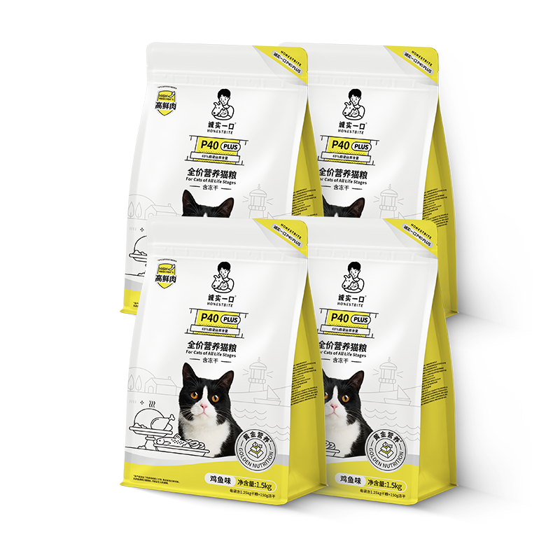 诚实一口P40 PLUS全价冻干猫粮成猫幼猫80%高鲜肉长肉美毛养胃鸡鱼味6kg