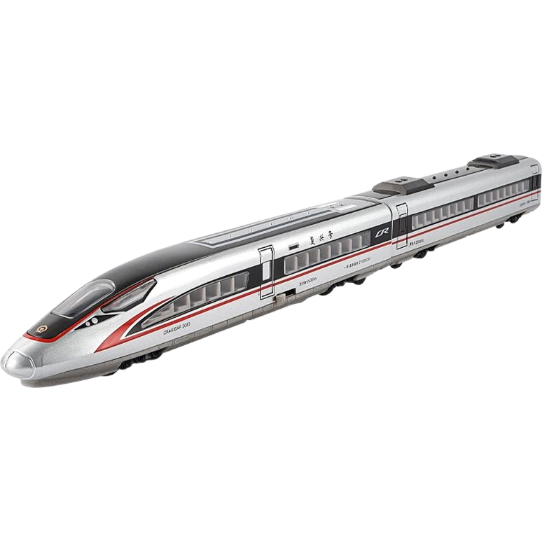 卡威（KIV）高铁玩具火车动车模型复兴号儿童合金和谐轨道高速列车小男孩遥控 电动-银色-三节+圆形轨道