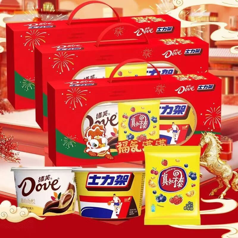 德芙福气满满432g*2盒巧克力年货节礼盒送礼好物A 德芙福气满满礼盒432g*2盒