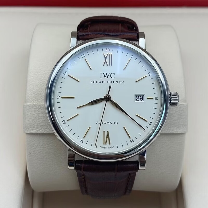万国（IWC）礼物 柏涛菲诺系列 银盘金针 鳄鱼皮 红60 男表 IW356517 40mm