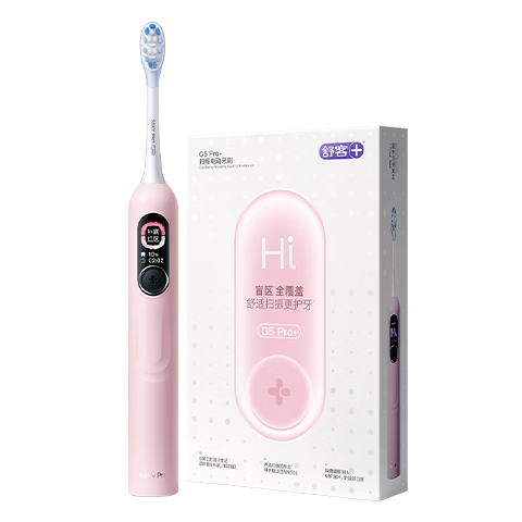 舒客大屏扫振电动牙刷 G5 Pro+漏刷提醒深度清洁成人青少年12岁以上生日3.8女神节礼物