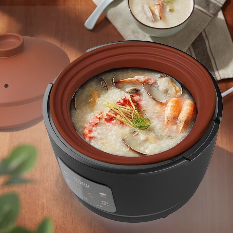 新创埼真紫砂锅电饭煲0涂层家用1-5人智能多功能柴火饭电饭锅炖汤砂锅蒸米饭锅预约定时3L 黑色 3L （紫砂内胆+紫砂双盖）纯净