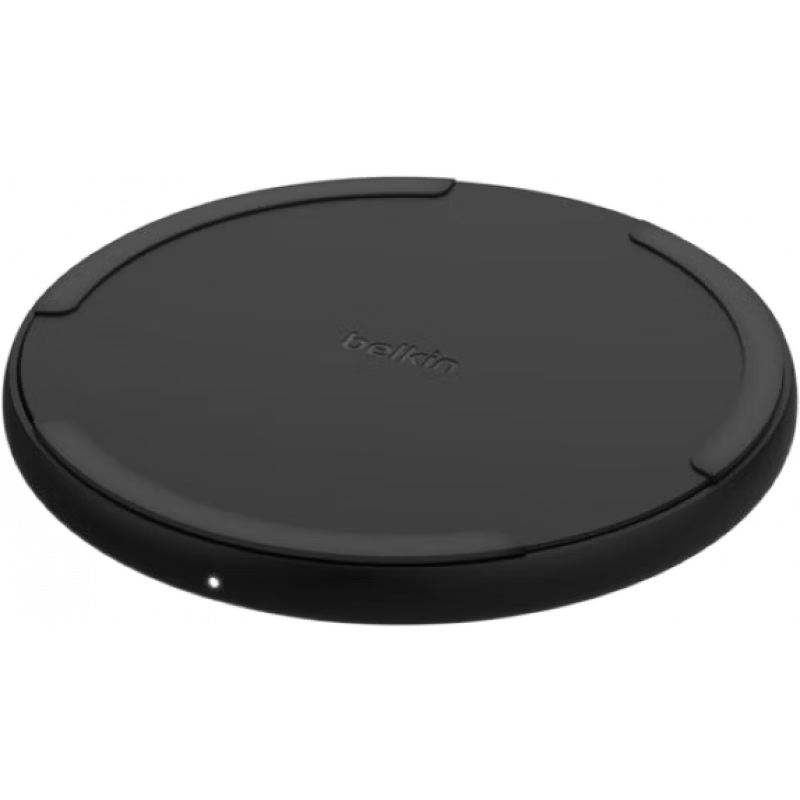 貝爾金（BELKIN）15W無線充電板 Qi協(xié)議 快速無線充電 時(shí)尚設(shè)計(jì) 高效充電 圓形 黑白兩色可選 手機(jī) 充電器 黑色