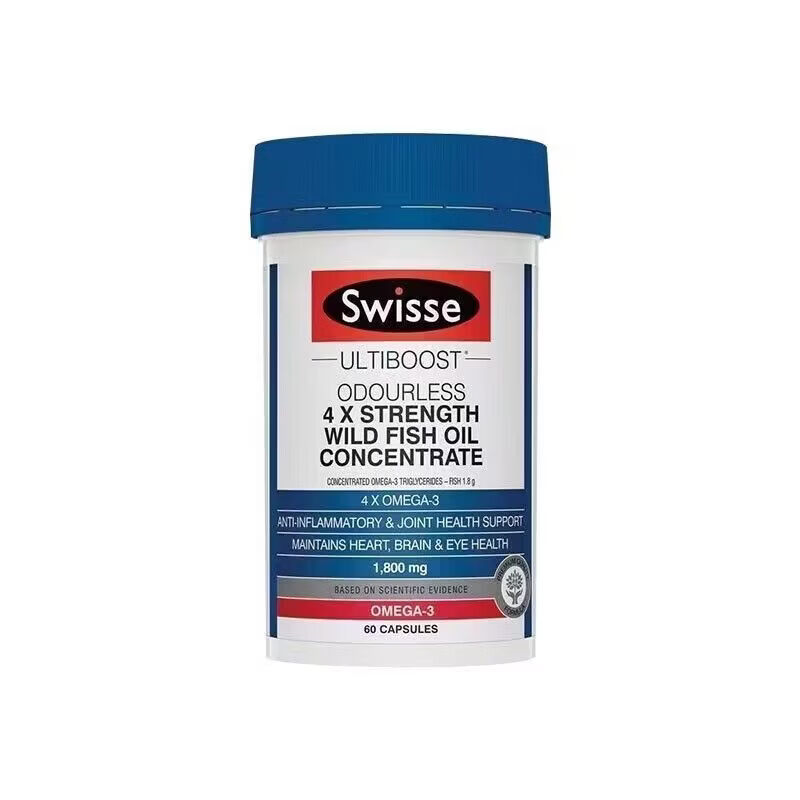 Swisse ; Swisse斯维诗四倍深海rTG鱼油omega3高浓度胶囊60粒成人中老年dha