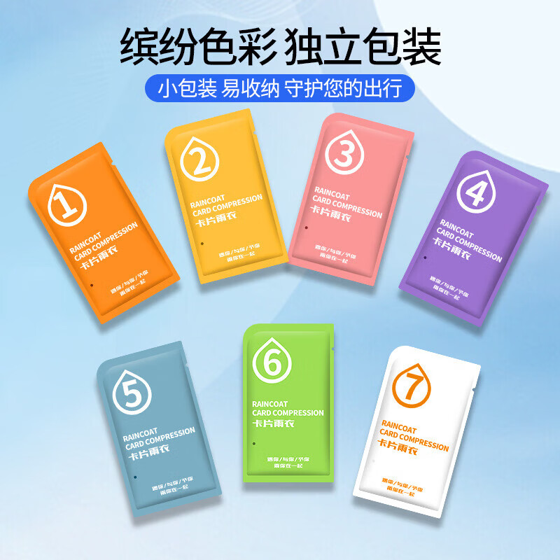 【厂家直供】一次性雨衣儿童全身加厚卡片雨披小学生便携旅行户外 【颜色随机】一次性雨衣-3件