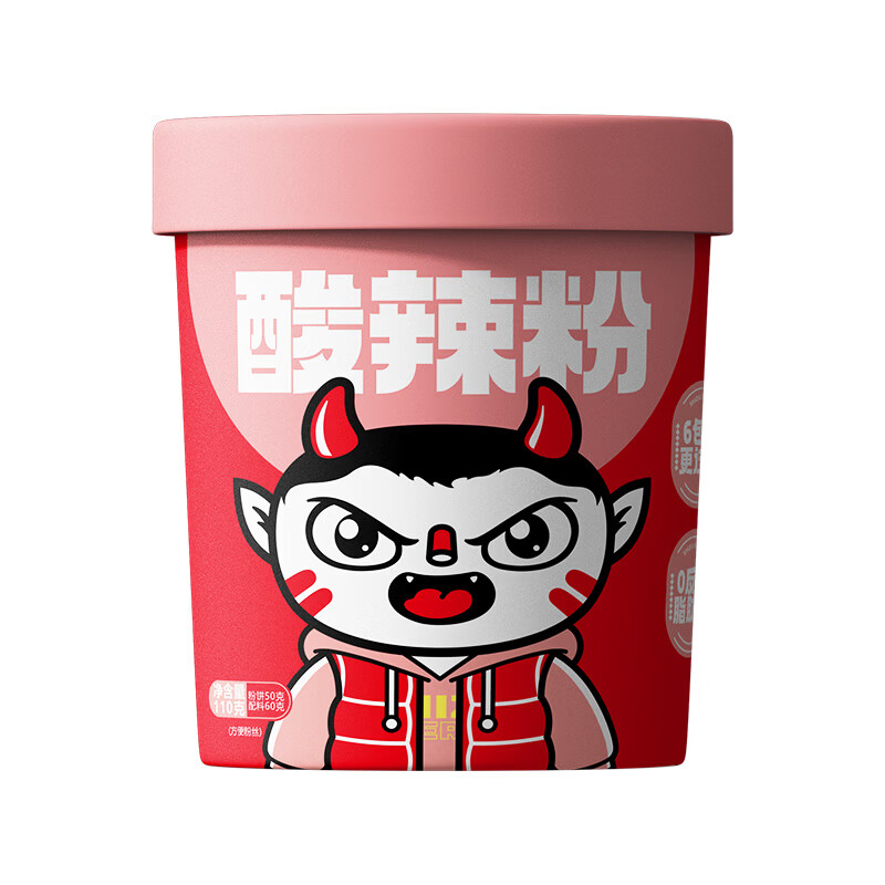 食族人活力酸辣粉110g/桶 麻辣粉丝重庆酸辣粉方便速食品休闲零食