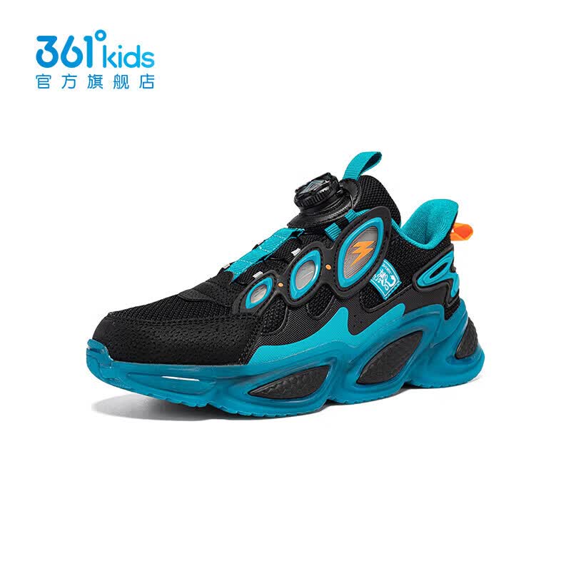361°【商城同款】童鞋男童休闲鞋年春季新款中大童运动鞋 碳黑/水鸭青/电光橙色 36