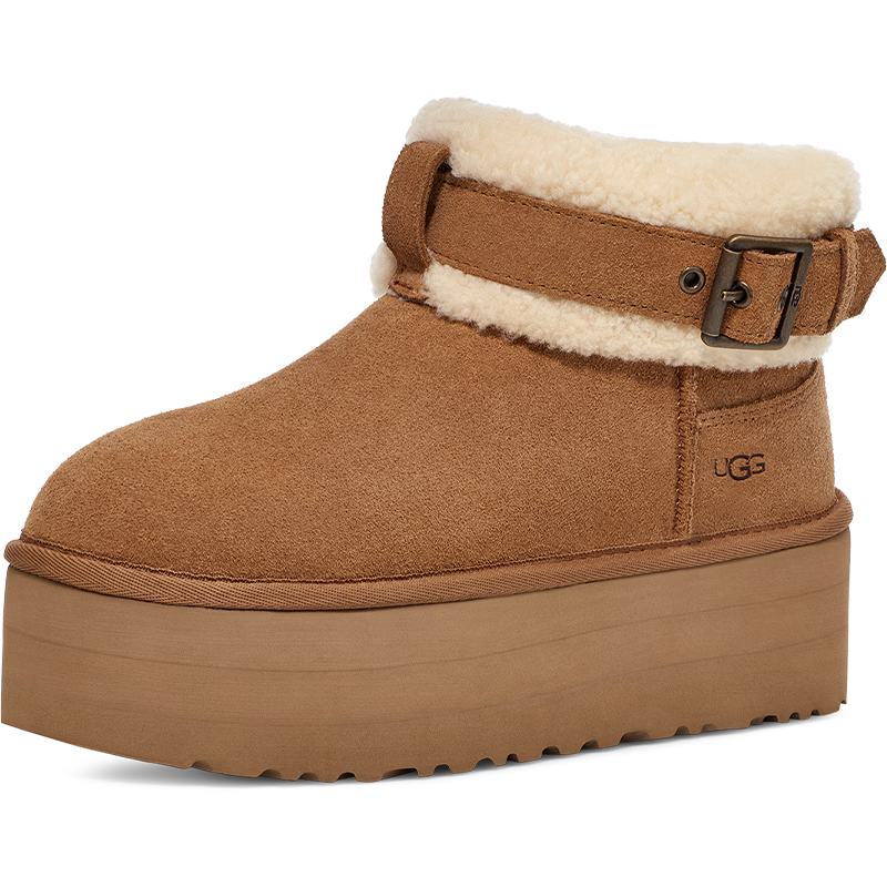 UGG【双11抢先购】冬季女士短筒雪地靴懒人毛毛鞋1144041CHE|栗色38