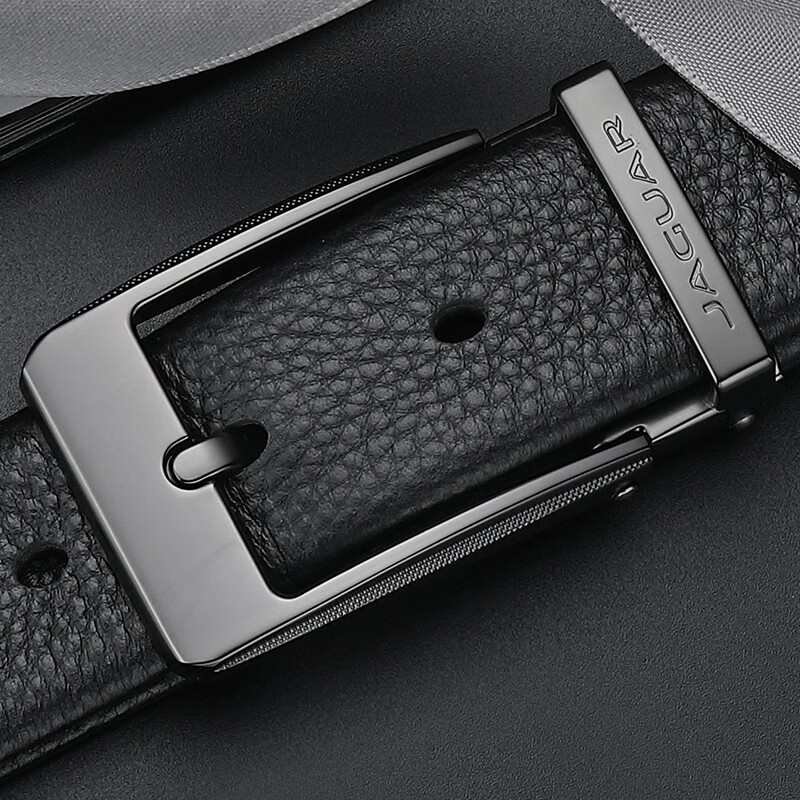 jaguar轻奢男士皮带男针扣扣头真牛皮商务休闲裤腰带男朋友生日礼物