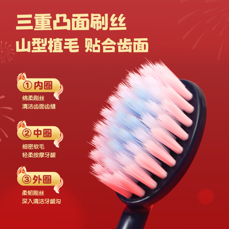 QUEENBEE【马年限量款】萌马送福儿童软毛绵柔护龈3-18岁圆润牙刷礼盒装 【萌马送福】儿童牙刷*4支