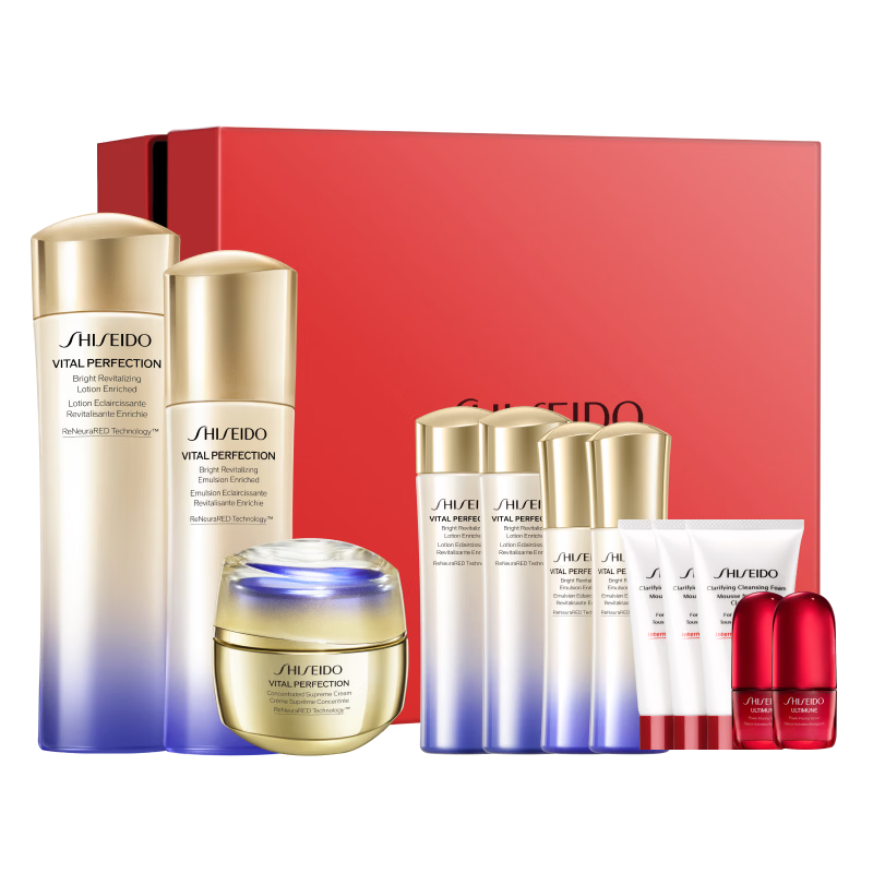 資生堂（SHISEIDO）第二代悅薇滋潤水乳+膠原炮豐潤版50ml抗皺緊致護膚禮盒新年禮物