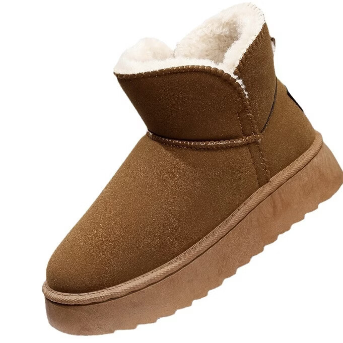 【精选】冬季新款加绒加厚保暖雪地靴舒适时尚棉鞋女士耐磨保暖大 F606栗色 36