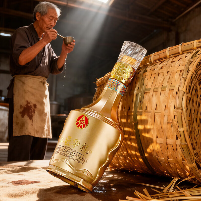 五粮浓香五粮液股份出品  尊耀华樽大典 大事可成盘龙纪念礼盒白酒 52度 500mL 6瓶 工匠华礼金瓶整箱