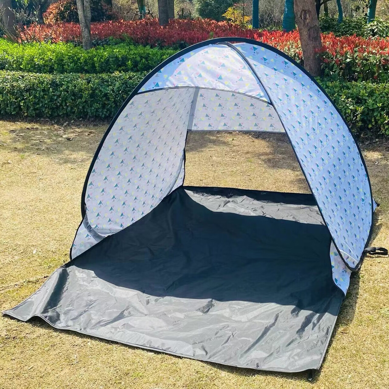 沙滩垫防晒秒开便携速开遮阳帐篷沙灘墊八字帐折叠户外钓鱼沙滩篷 可定制 双人