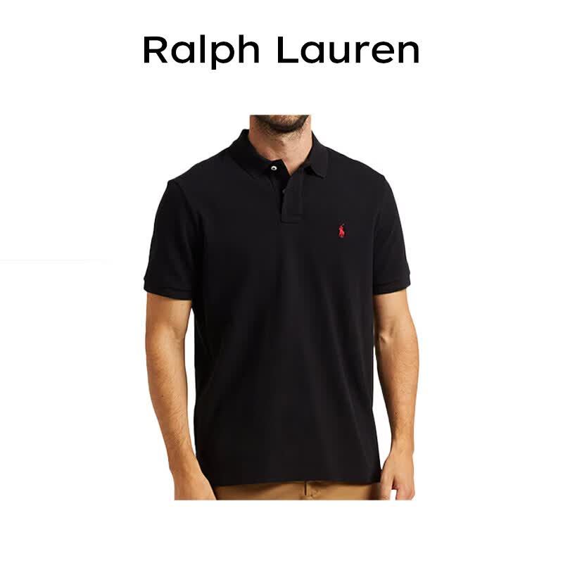 RALPH LAUREN 拉夫劳伦新款潮流送男友520礼物短袖t恤polo衫黑色 M