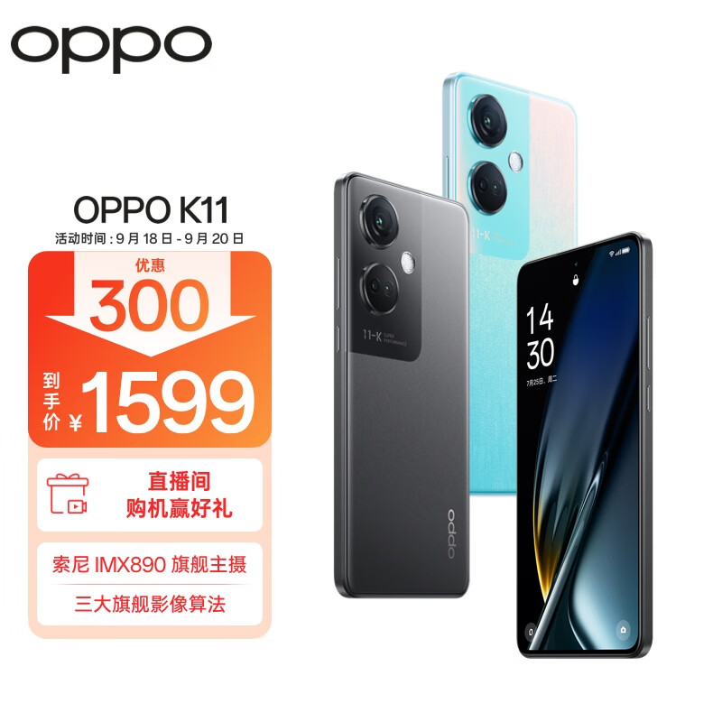 OPPO K11 索尼旗舰主摄 100W闪充 骁龙芯 12GB+512GB 月影灰 老人安卓游戏电竞智能学生直屏拍照5G手机