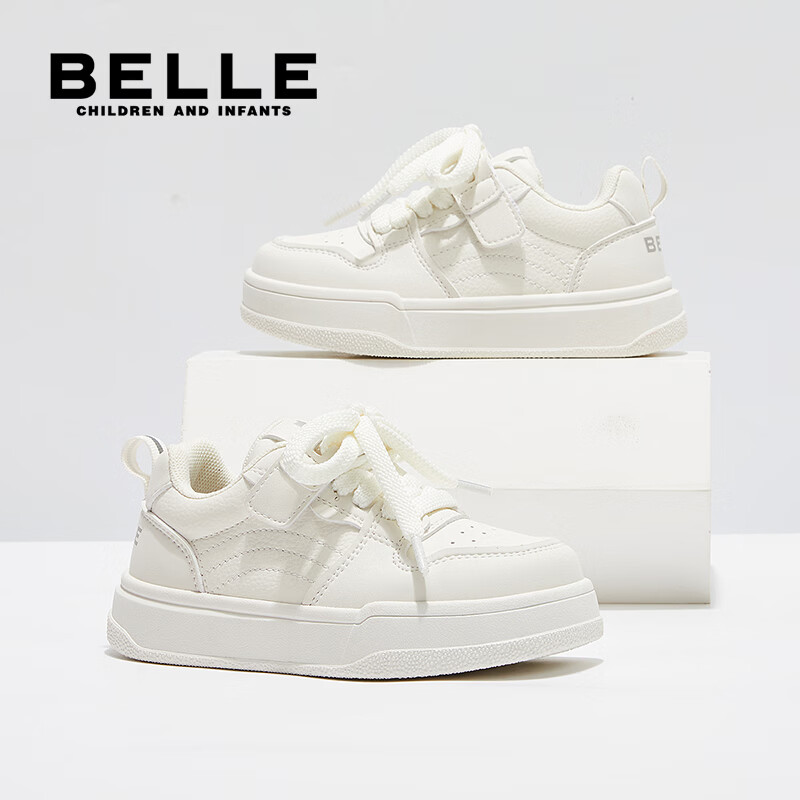百丽童鞋儿童板鞋校园小白鞋男童26年春秋新款女童鞋子女孩大童运动鞋 白色 36 京东折扣/优惠券