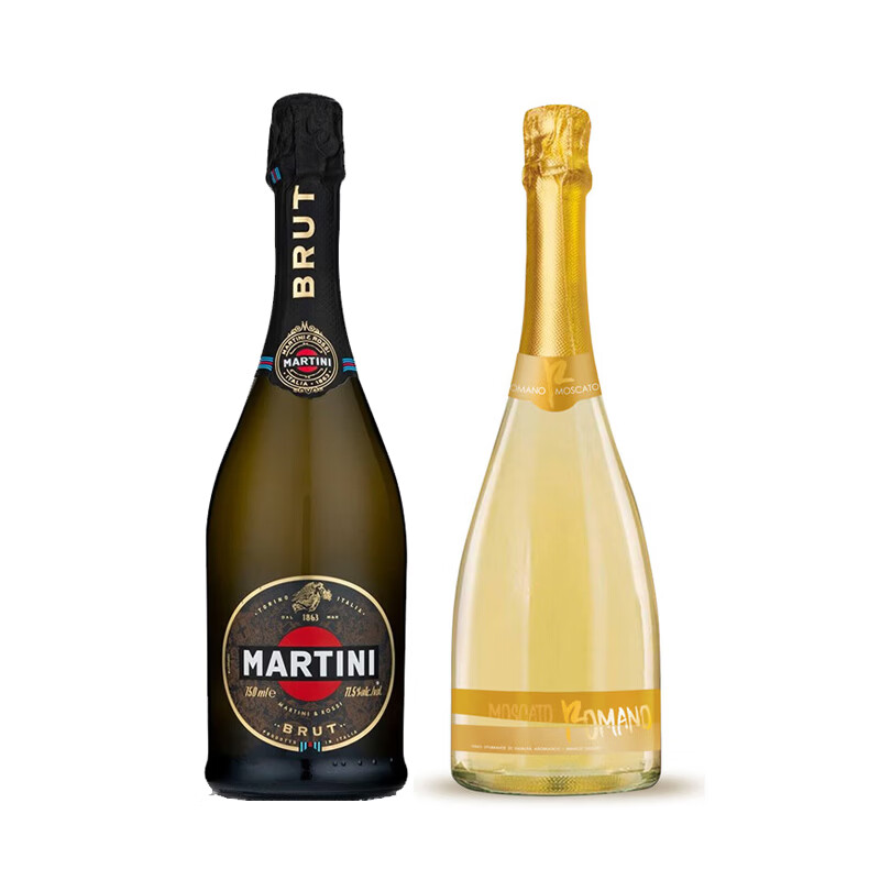 马天尼（Martini）意大利原瓶进口 Brut清爽型干型起泡酒天然高泡葡萄酒750ml 年货 意大利起泡酒组合马天尼+大罗马