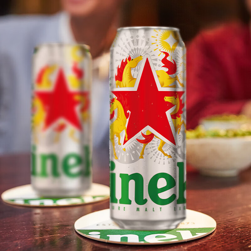 喜力Heineken经典系列啤酒喜力星银全麦酿造500ml整箱批发听装啤酒 喜力星银啤酒 500mL 12罐 整箱装