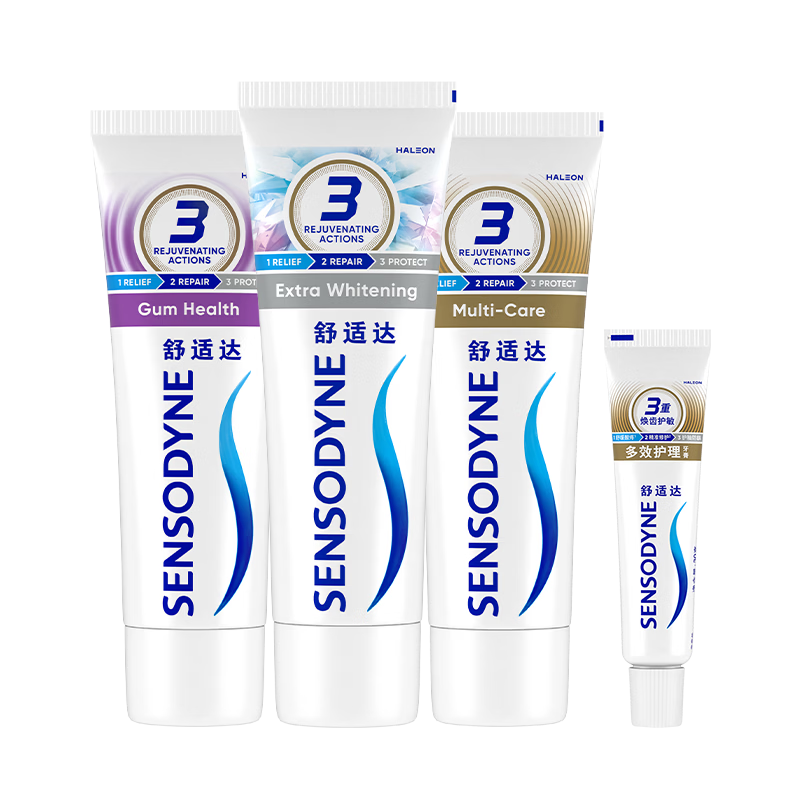 舒适达美白抗敏防蛀护龈成人牙膏330g含氟 新旧包装随机发 自营京东