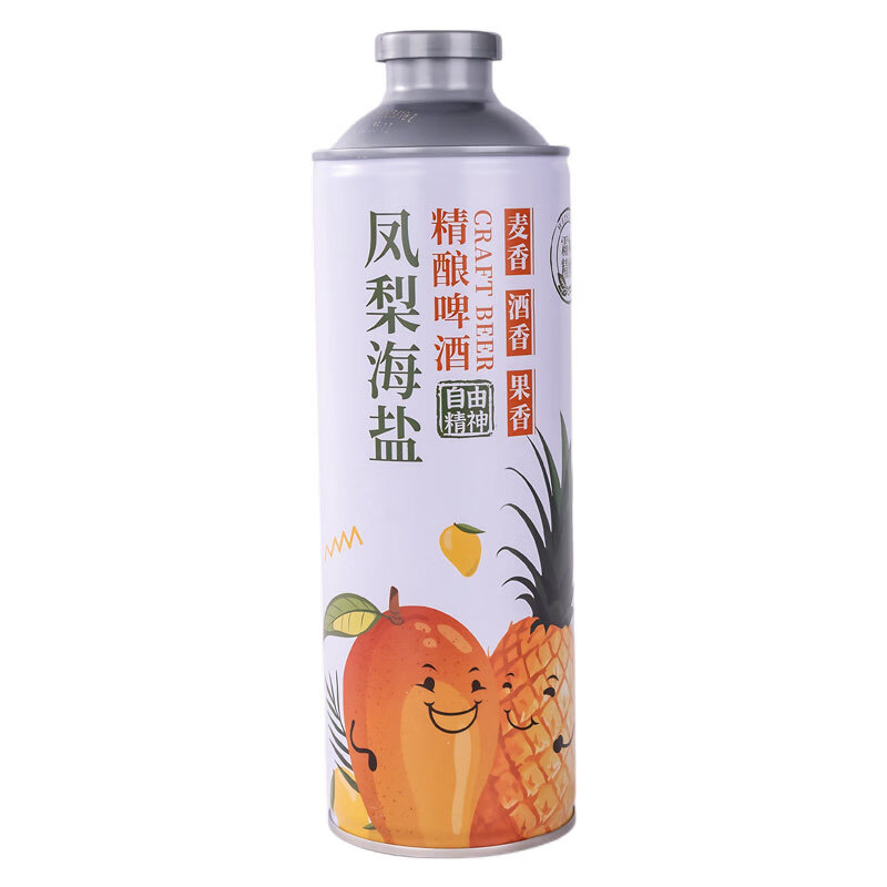 霜城莓果酪奶皮子芭乐柠檬黄油山楂750ml风味精酿啤酒凤梨海盐1L 凤梨海盐 1L 6瓶 整箱装