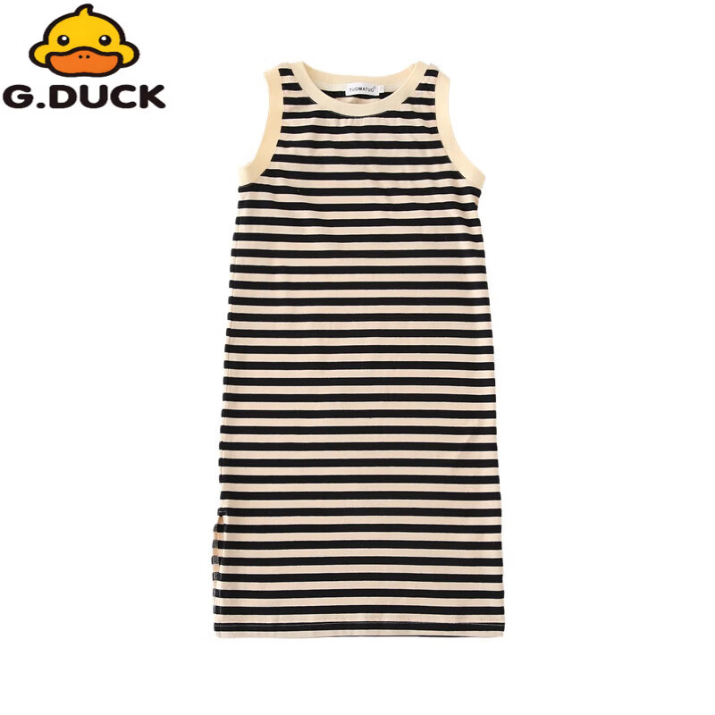 G.duck感母女亲子装2024新款潮无袖背心条纹连衣裙洋气母女装夏款 条纹裙 120cm