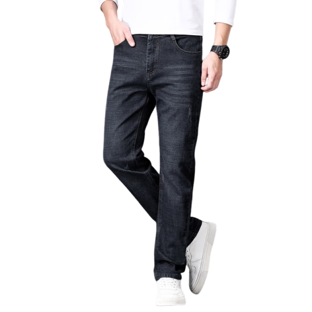 真维斯（Jeanswest）牛仔裤男2026春季轻商直筒修身牛仔长裤男黑色常规33