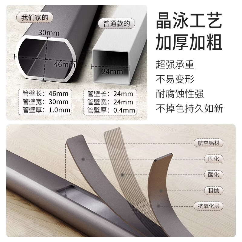 缇欧晾衣架落地家用阳台庭院加粗加厚铝合金双杆多功能移动别墅晒衣架 【钛金灰】1.25-2米X型折叠伸缩款&大容量不占地 2026新升级&加粗加厚铝合金&加宽大容量置物架&