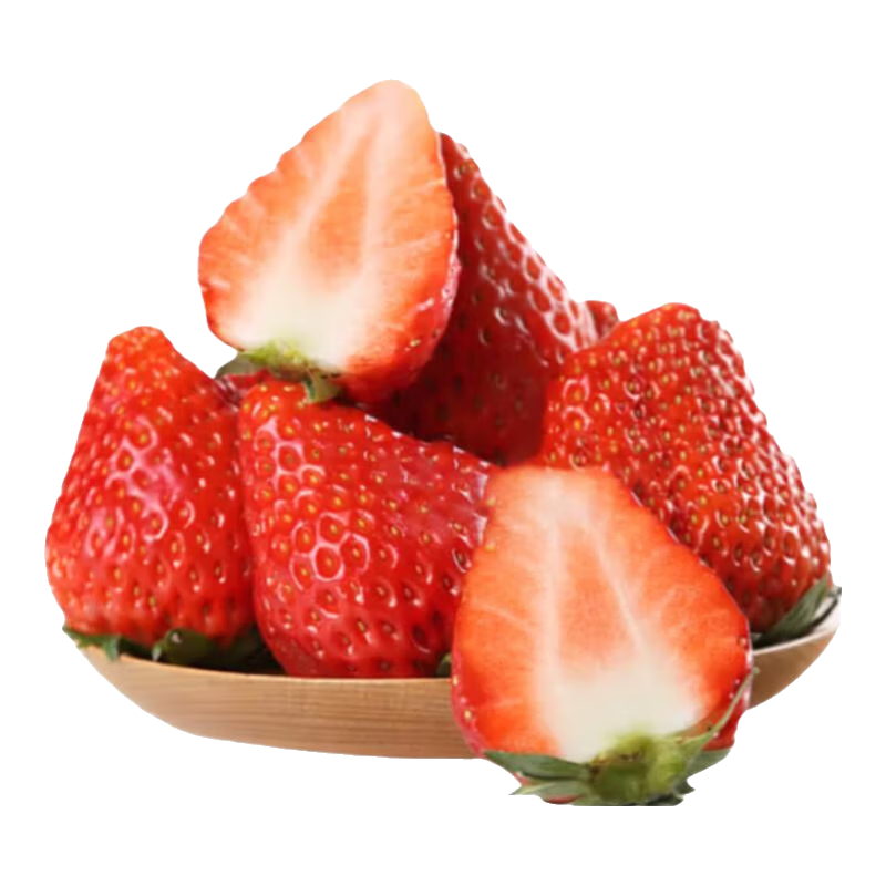 京鲜生 丹东99红颜奶油草莓净重1.8斤装单果30g+ 生鲜水果 源头直发包邮