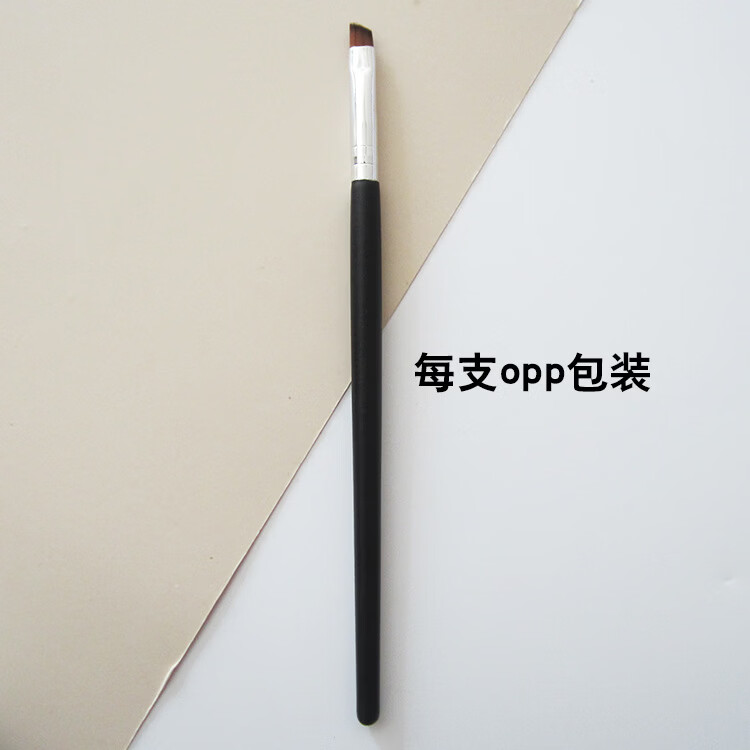 【厂家直供】眼线刷刀锋扁头斜角眉刷化妆刷套装单支斜头美妆工具 黑色opp袋装