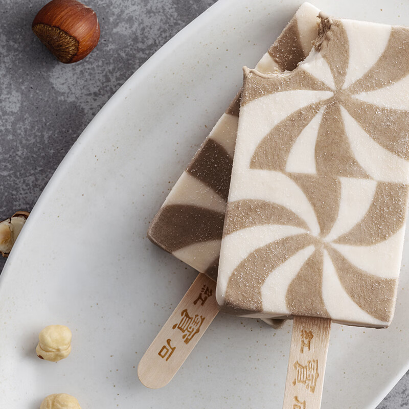 东北大板草原奶系列冰淇淋8支盒装五常大米口味水牛乳口味益生菌风味榴莲 榛子口味冰淇淋70g*8支盒