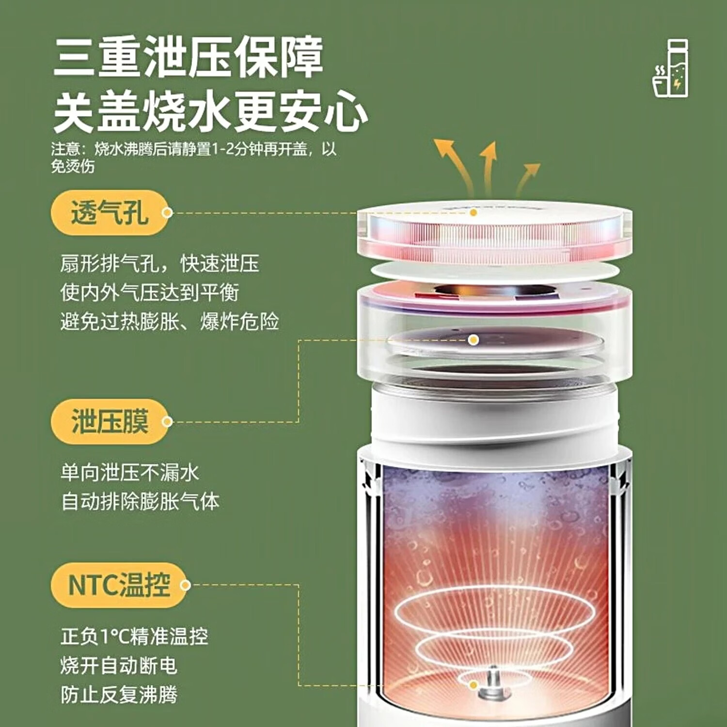 小京米品316便携式烧水杯电热旅行宿舍迷你小型保温恒温一体加热水杯电热水壶 0.5L 304液晶款/四段调温