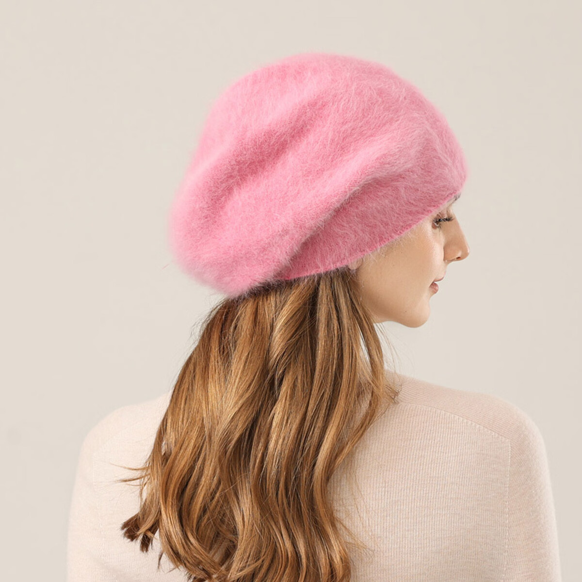 S·LABELLE【法国品牌】拉贝儿秋冬轻奢女士气质优雅针织帽送礼生日礼袋 桃粉 56-58cm