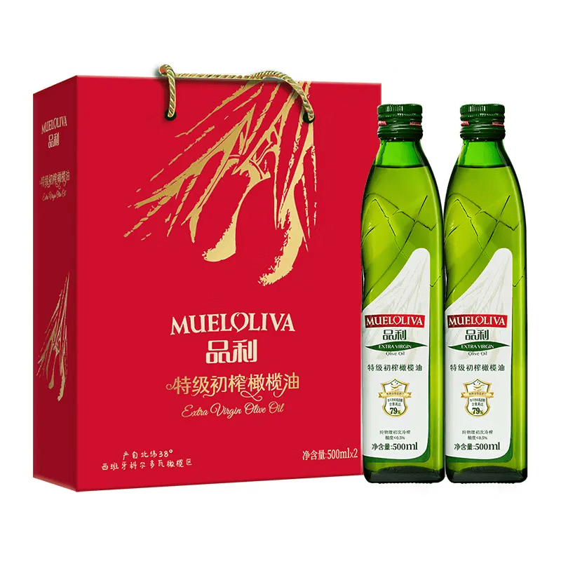 品利【禮盒】橄欖油500/750ml禮盒西班牙原瓶進口送禮送長輩 品利橄欖油禮盒裝500ml2瓶玻璃瓶