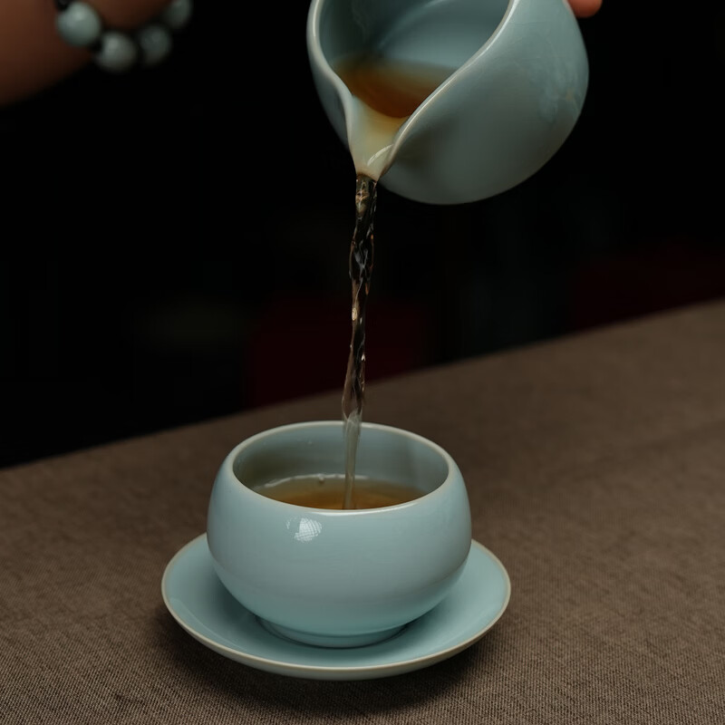 汝誉天下汝窑茶具茶杯主人杯禅定杯河南非遗汝州汝瓷手工天青冰裂开片可养 禅定杯100ml