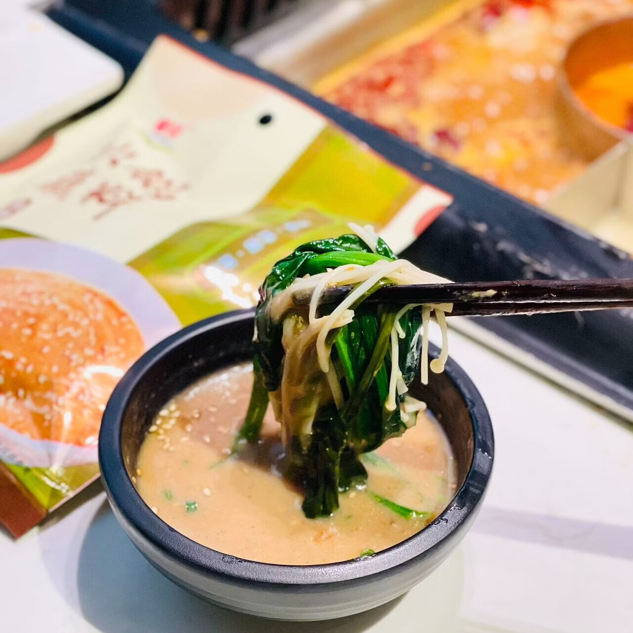 蒙荣（MENGRONG）蒙荣       火锅蘸料芝麻酱经典风味香辣鲜香家用火锅蘸料120g/袋 香辣10袋