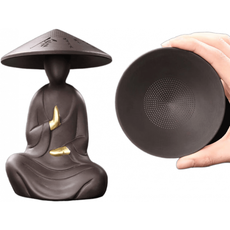 尚言坊紫砂茶寵茶擺件可養(yǎng)精品茶漏家用茶葉過濾網(wǎng)功夫茶具濾茶器 1【主圖款】靜心-紫砂茶寵過濾組