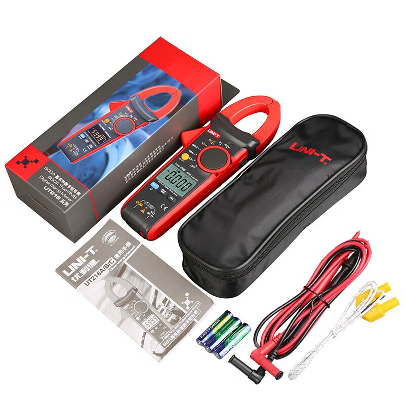 优利德（UNI-T）高精度钳形表万用表交直流电流表智能防烧数字全自动钳流表手自动 UT216C 交直流600A+变频测量