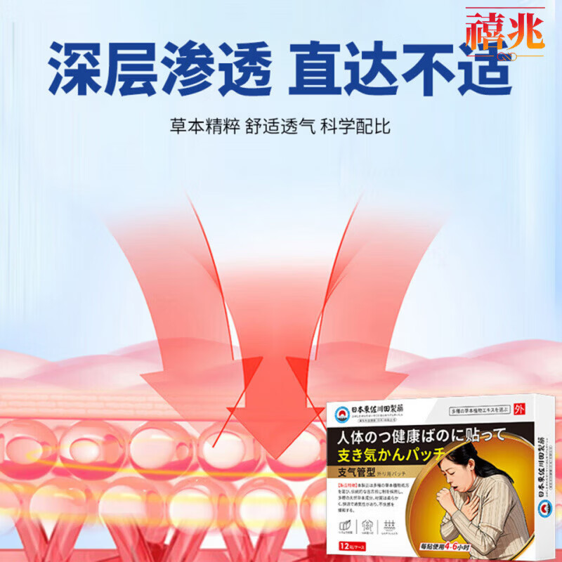 熏姿颜姜胆片日本贴过敏性支气管炎成人小儿咳嗽咳喘化痰清肺平喘润正品 五盒装【巩固装】 官方旗舰直售