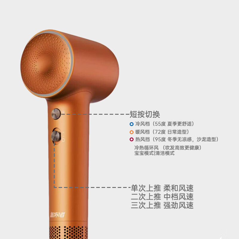 追风者高速吹风机家用 负离子护发速干电吹风  小巧便携出差旅行学生吹风筒 礼物推荐 追风者-【重磅新品】迷你橙