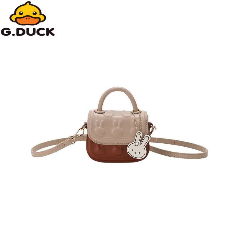 G.duck2025流行儿童女孩包公主小众女童单肩斜挎包新款宝宝洋气拎包可爱 卡其色
