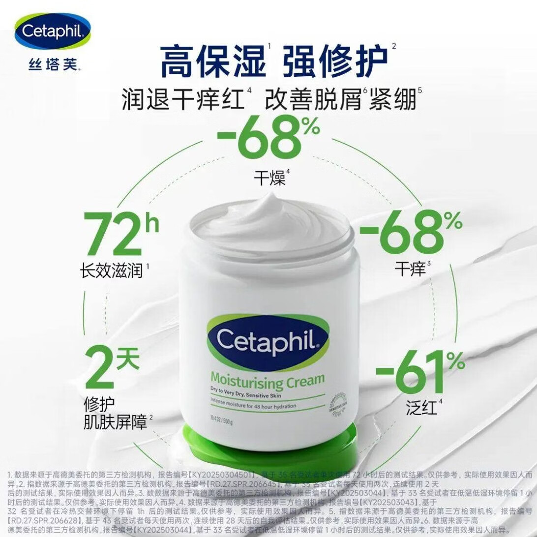 丝塔芙大白罐保湿霜敏感肌温和宝宝树获奖身体乳霜面霜不含烟酰胺 丝塔芙大白罐550g*1瓶