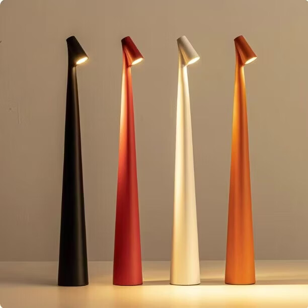 北欧创意充电台灯桌面阅读看书护眼台灯装饰氛围小夜灯卧室床头灯 纯洁-白 暖光-2400毫安【8-24H】