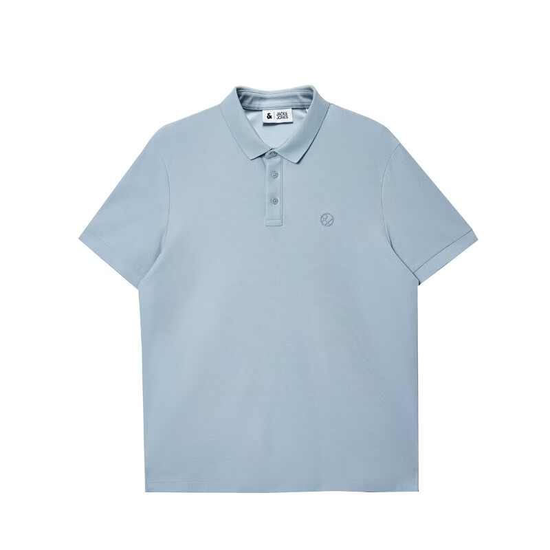 杰克·琼斯（JACK&JONES）26年夏季新款翻领polo衫男士凉感商务休闲短袖t恤刺绣品牌男装 雾蓝色C40 S (170)