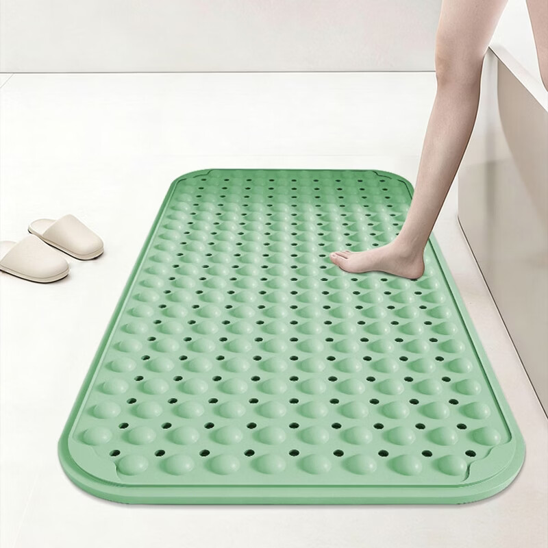 佳洁利 浴室防滑垫淋浴沐浴地垫洗澡脚垫厕所卫生间防摔垫子tpe环保无味 马绿（舒适）穴位按摩促进血液循环 120cm*80cm 1件数 超大加厚 京东折扣/优惠券