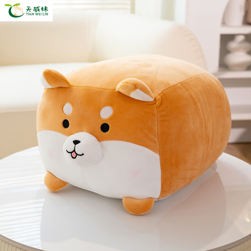 天威林方块狗抱枕毛绒玩具柴犬狗公仔玩偶男女生床上靠垫枕头娃娃 方块柴犬狗 长度22cm左右 京东折扣/优惠券