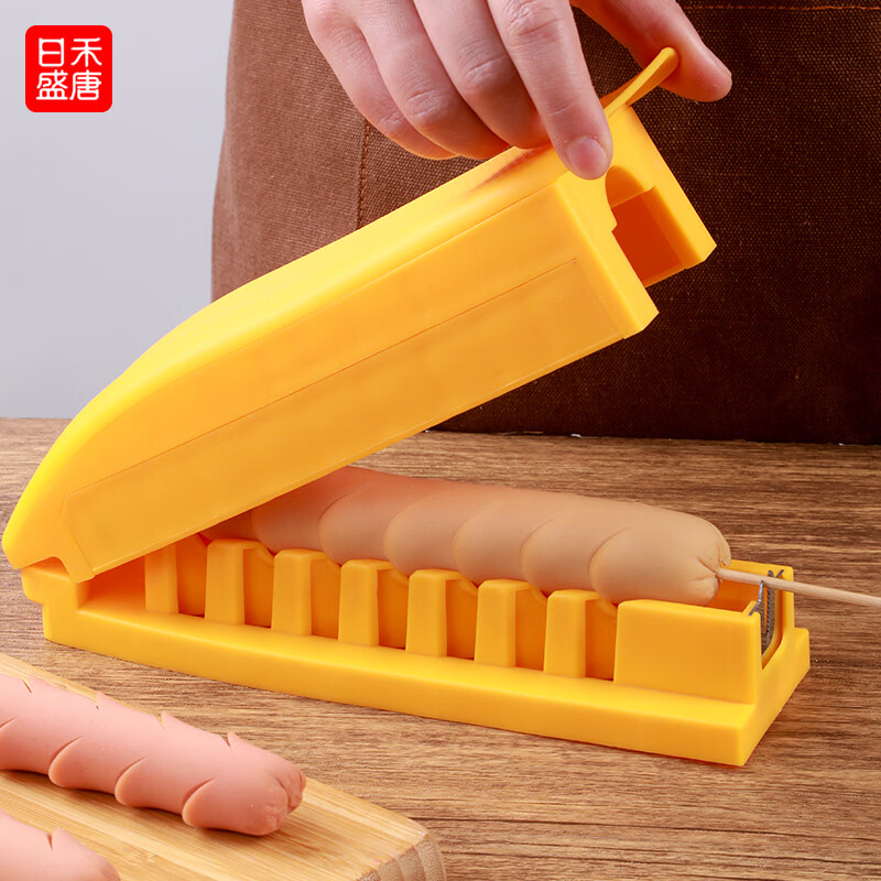 日禾盛唐多功能烤肠香肠切花器穿串扒皮一体机淀粉肠火腿肠切花厨师用 【烤香肠切花器】送串肠器